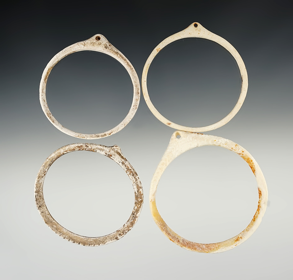 Set of nice cut Shell Ornaments  found in New Mexico. Largest is 2 7/8".