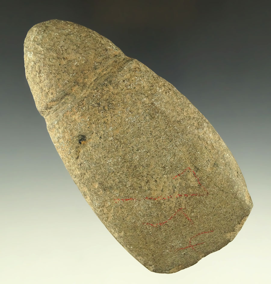 Very unique full groove Celt found near Delaware Water Gap, Pennsylvania. 4 3/4" long.