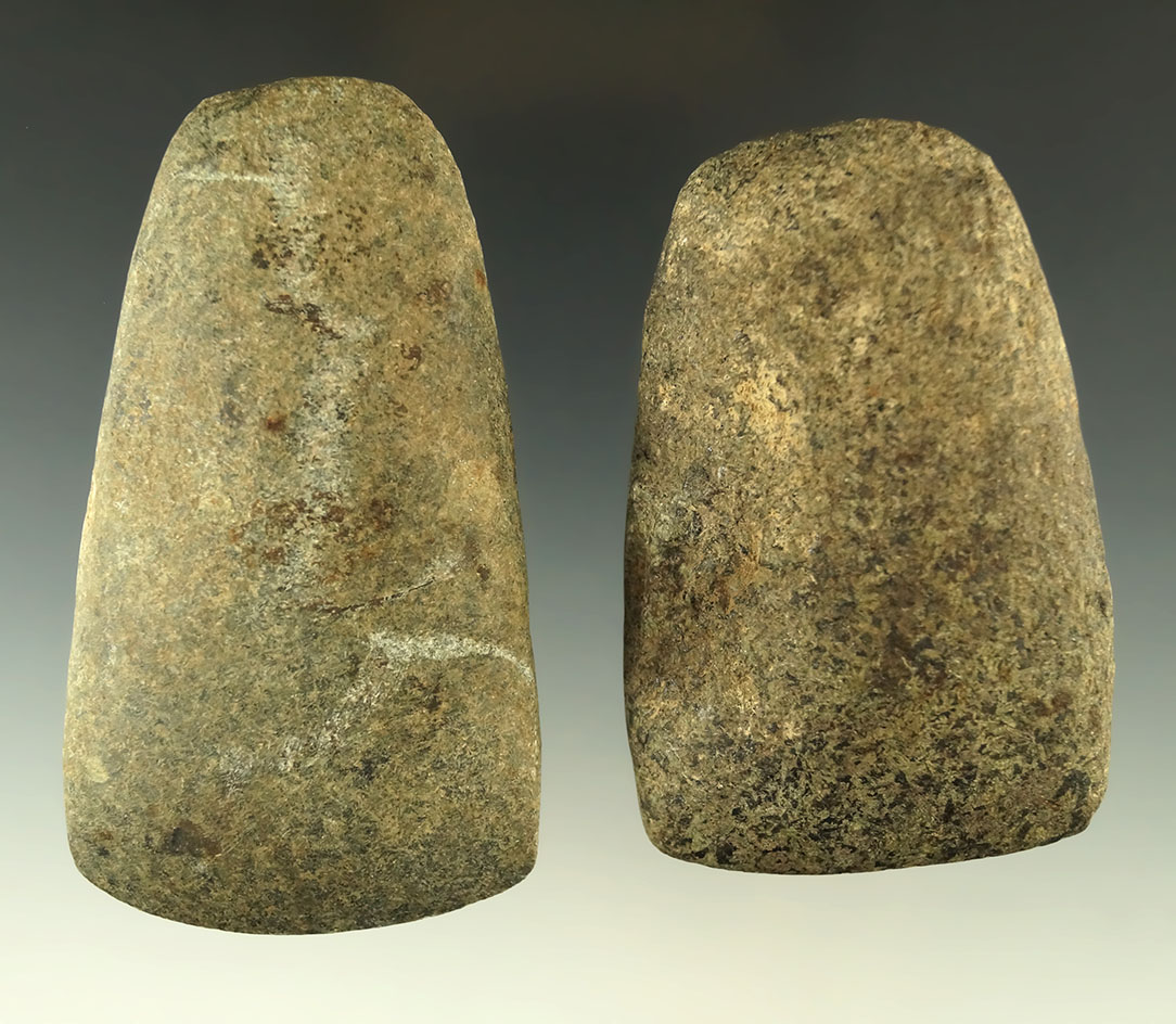 Pair of stone Celts in nice condition, largest is 3 11/16". Michigan, collection of Phil Wagle.