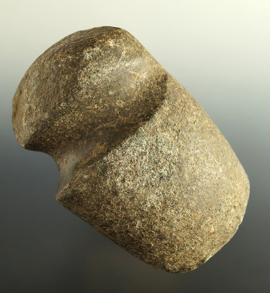 4 3/8" long 3/4 grooved Axe that is heavily patinated. Found in Indiana.