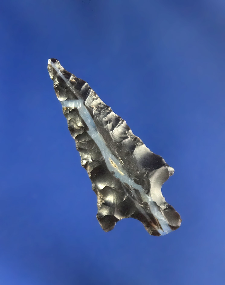 Rose Springs stemmed with a nice quartz streak found at the Towal campsite, Washington