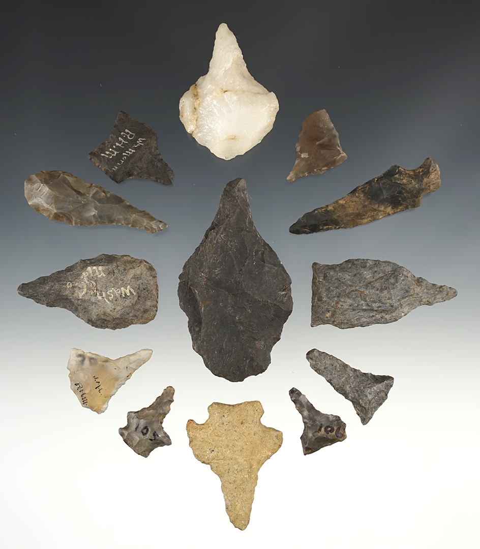 Set of 13 Drills and Perforators found in the New Jersey/Pennsylvania area. Ex. R. Messinger.