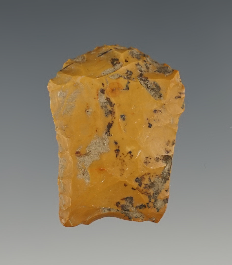 1 7/16" Paleo Scraper made from Jasper. Found in the Midwest.