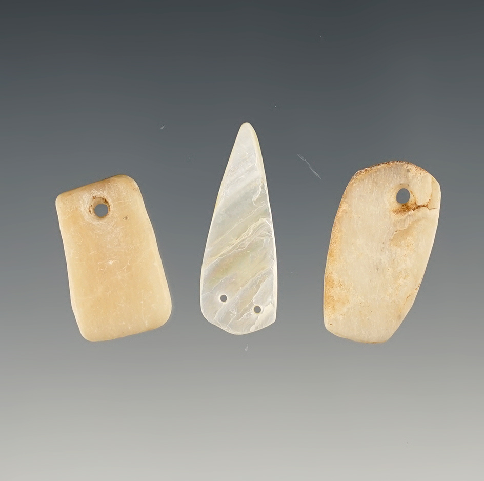 Set of 3 nice Ornamental Pendants found in New Mexico. The largest is 1 1/16".
