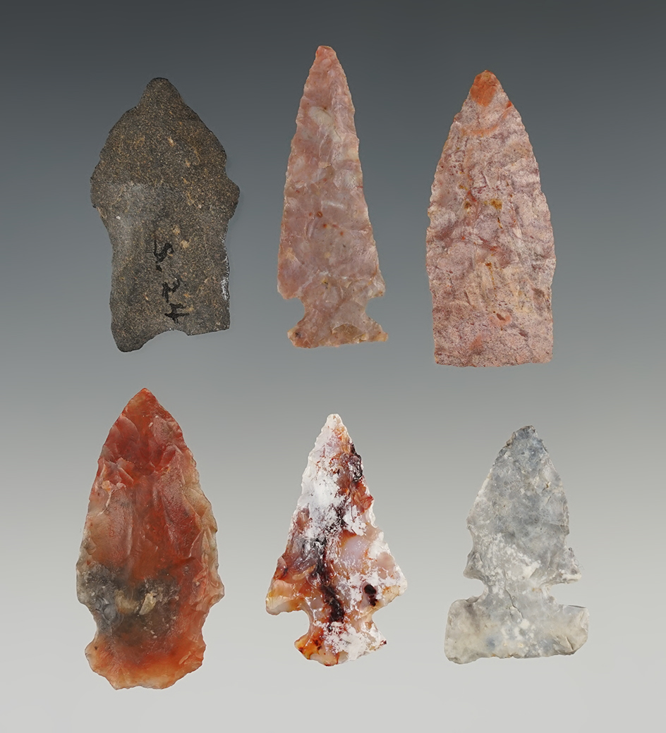 Set of 6 well made New Mexico points. The largest is 1 5/8".