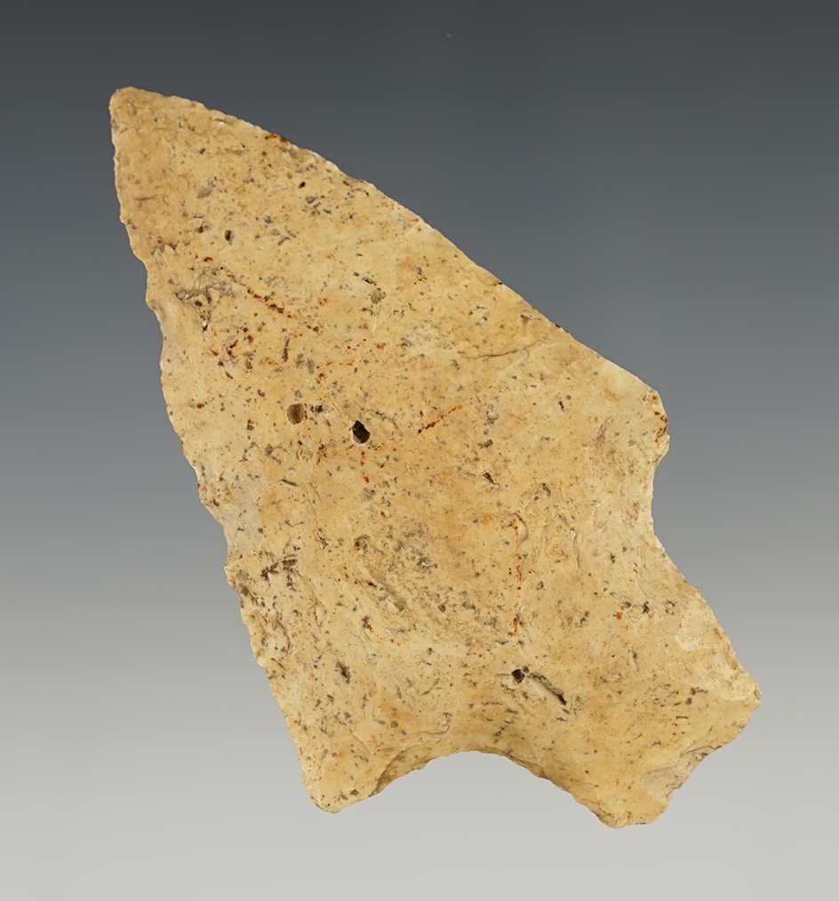 Well made 3 1/2" Ledbetter found in Hancock Co., Georgia. Made from Coastal Plains Chert.