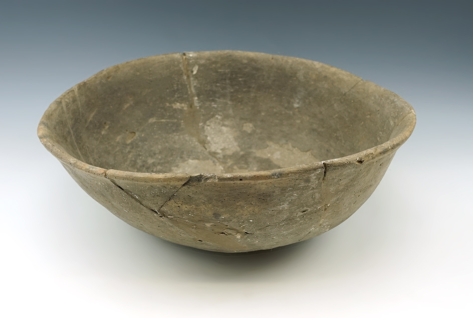 10 1/4" Wide Mississippian Pottery Bowl found in Lauderdale Co., Alabama.
