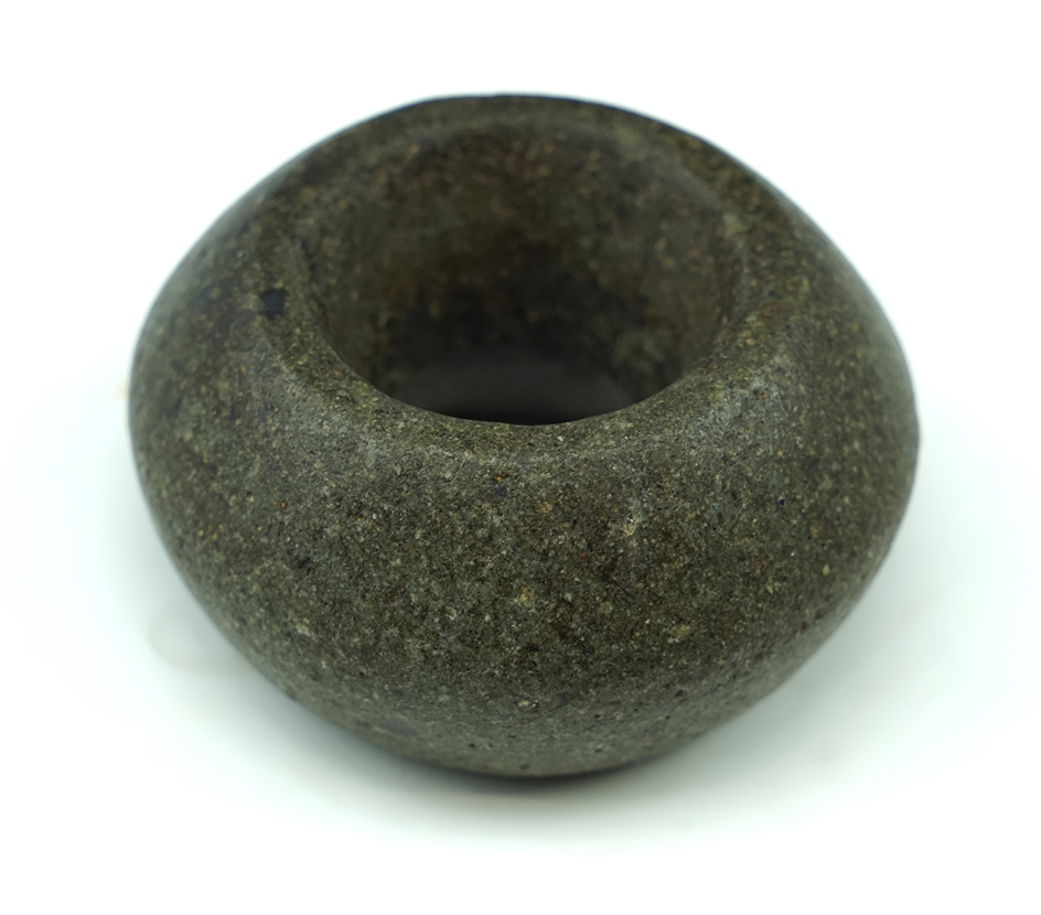 2 3/4" Wide nicely polished Pre-Columbian Stone Mace Head in excellent condition.