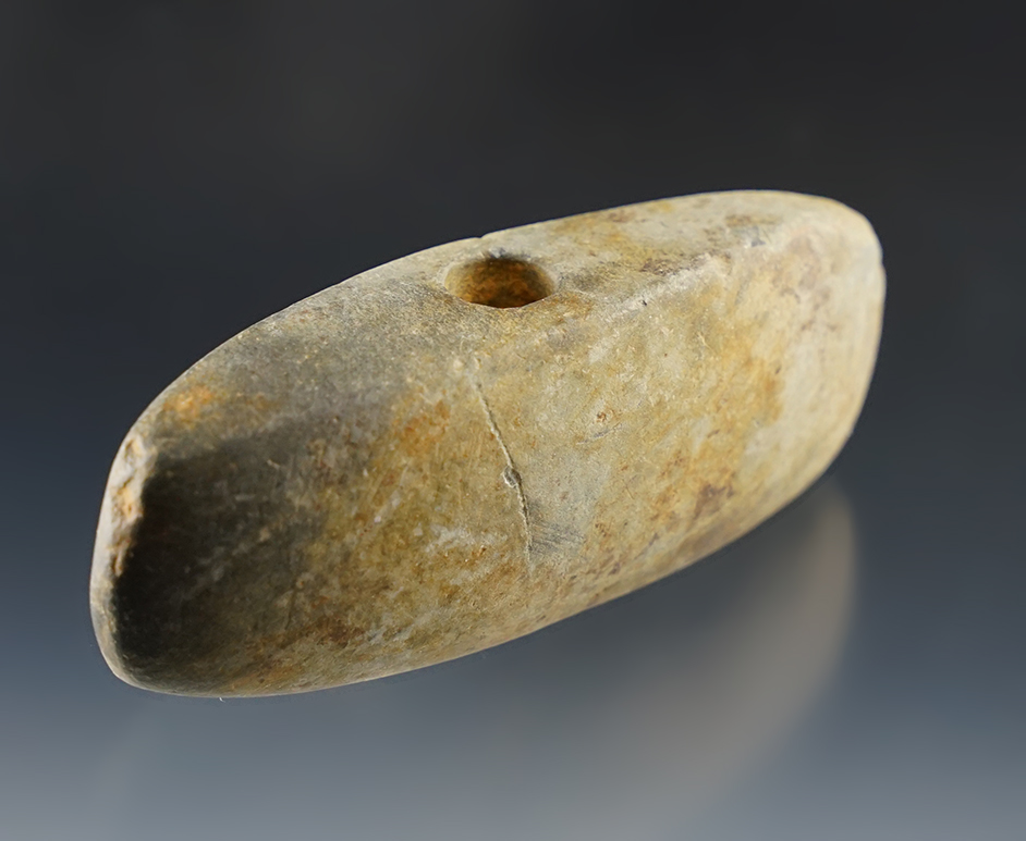 3 7/16" wide Bannerstone Preform found in Indiana. Drilling has been started but not complete. 