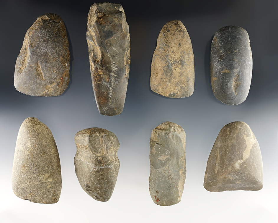 Set of 8 Indiana Celts made from Hardstone and Slate. The largest is 4".