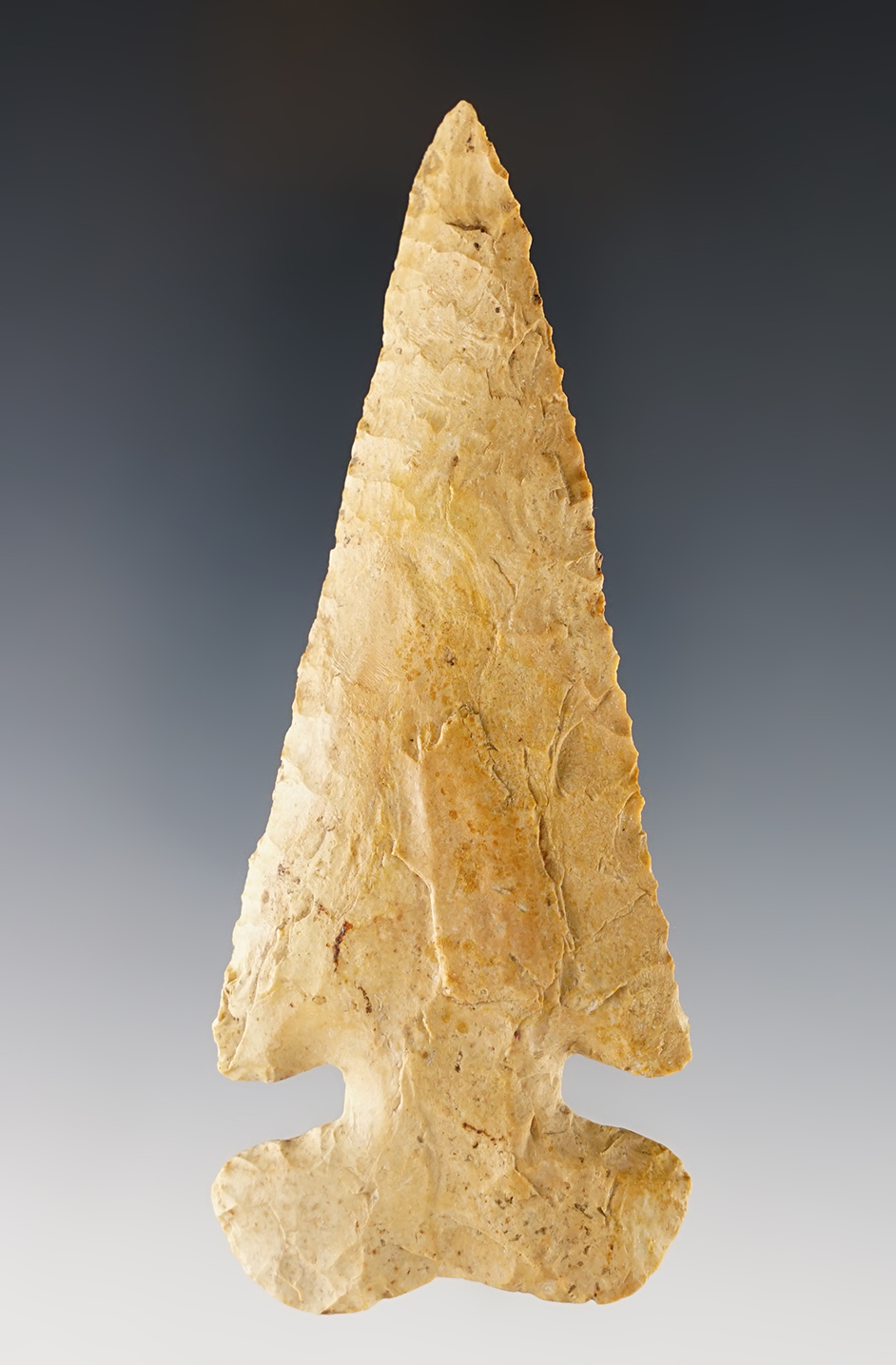 Superb 4 5/16" Thebes found in Brown Co., Illinois. Beveled with excellent style and form. 