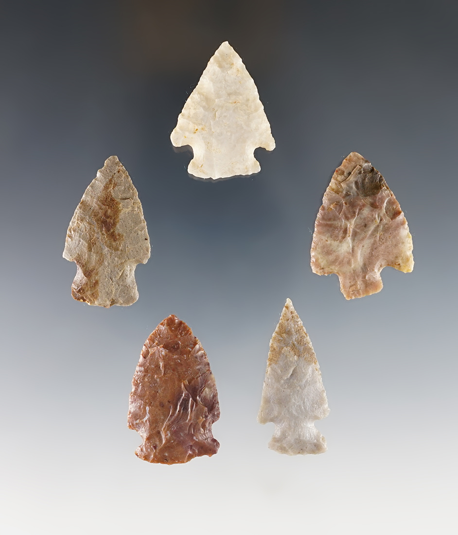 Set of 5 Colorado Points in excellent condition. The largest is 1 9/16".