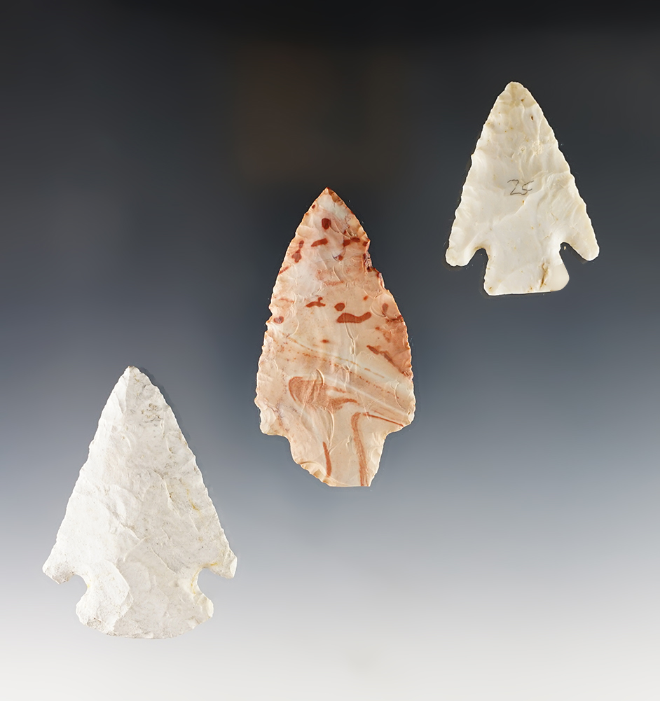 Set of 3 nice Missouri & Illinois Points. The largest is 2 3/4".