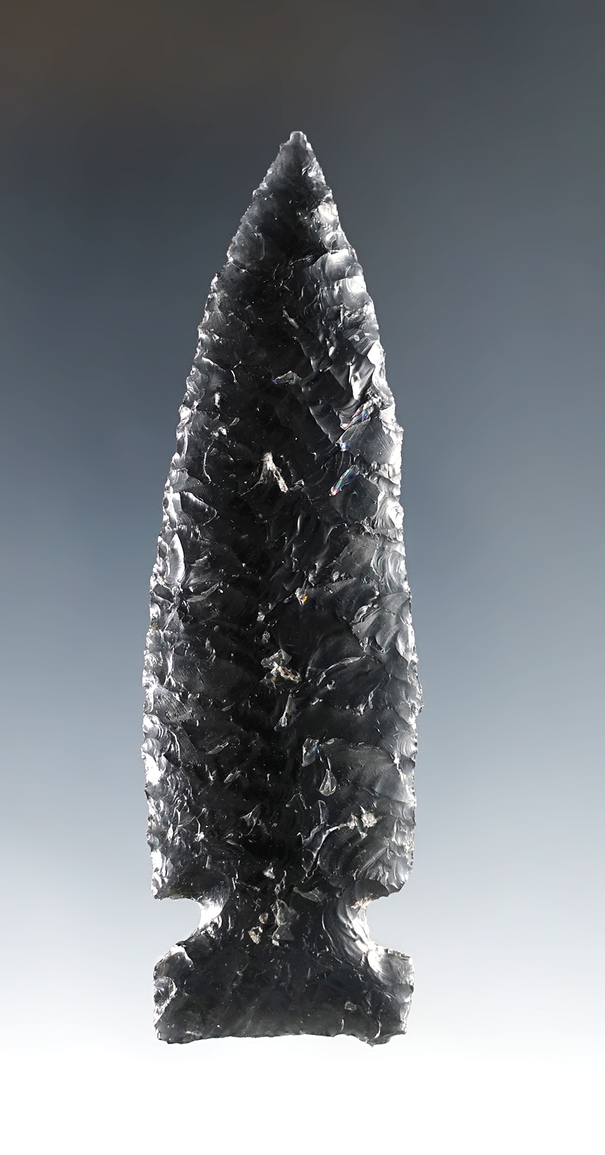 Exceptional flaking and style 3 3/16" Northern Side Notched - Northern Nevada.