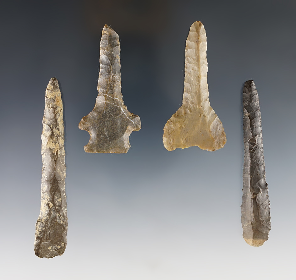 Set of 4 nicely made Tennessee Drills in good condition. The largest is 3 5/16".