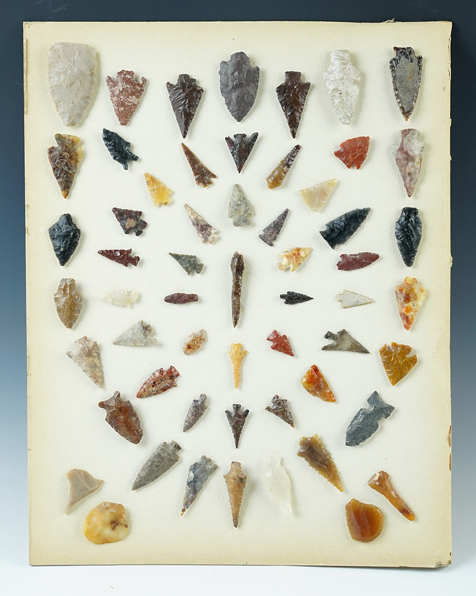 Frame of well made Points found close to the Upper Columbia River by Norman Schroder. 