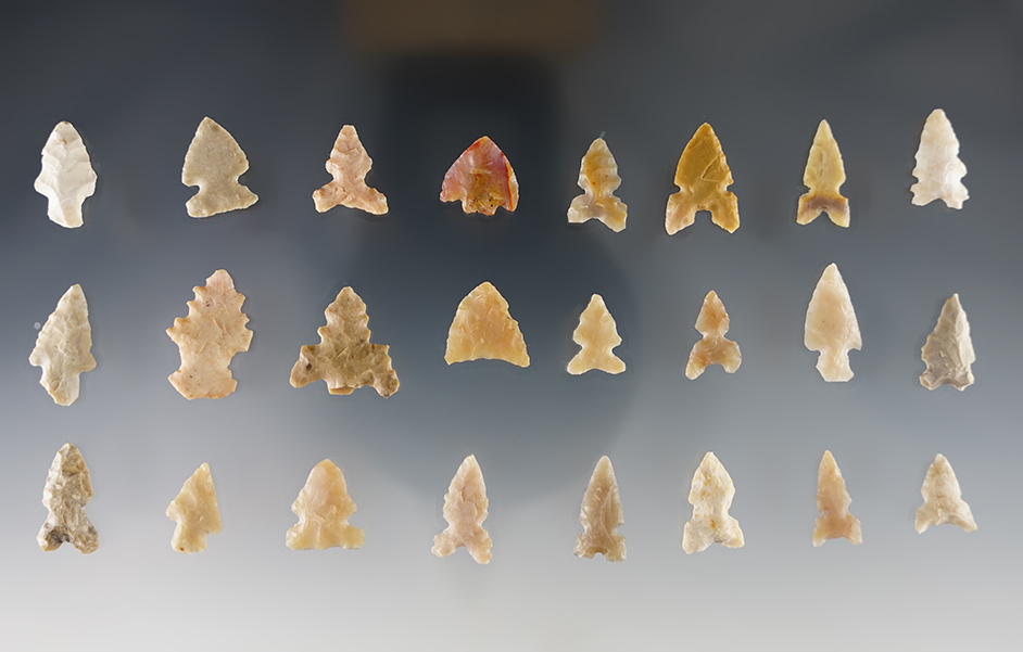 Set of 24 points found in the Texas, Oklahoma and Arizona area. Ex. Dr. Royce Thomas.