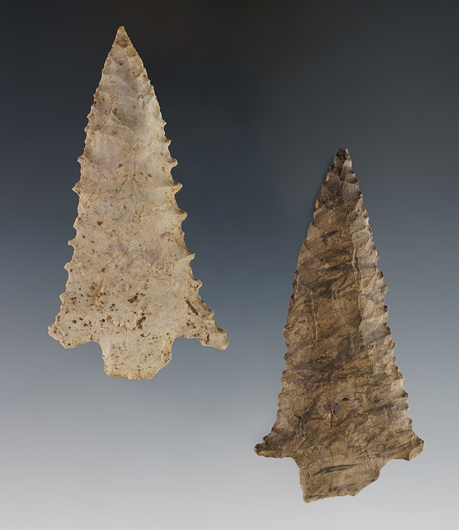Pair of nicely made points found by Joseph Dillion in Calloway Co., Kentucky. 