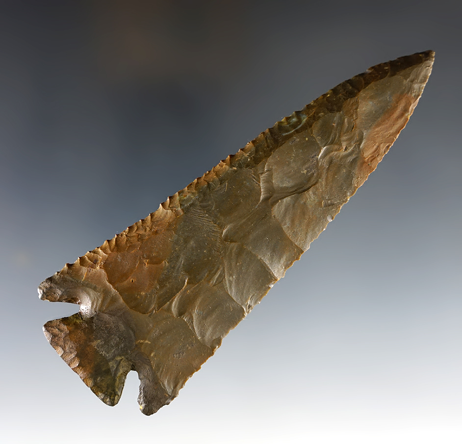 LARGE! 5 3/8" Lost Lake with restoration to lower half of base and bottom of ears. Kentucky. 