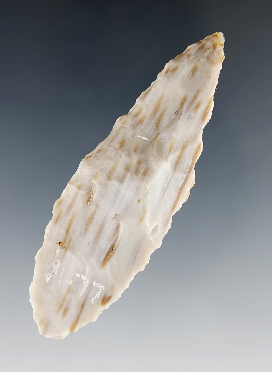 3" Harahey Knife made from beautiful Silicified Palm Wood. New Mexico. Stermer COA.