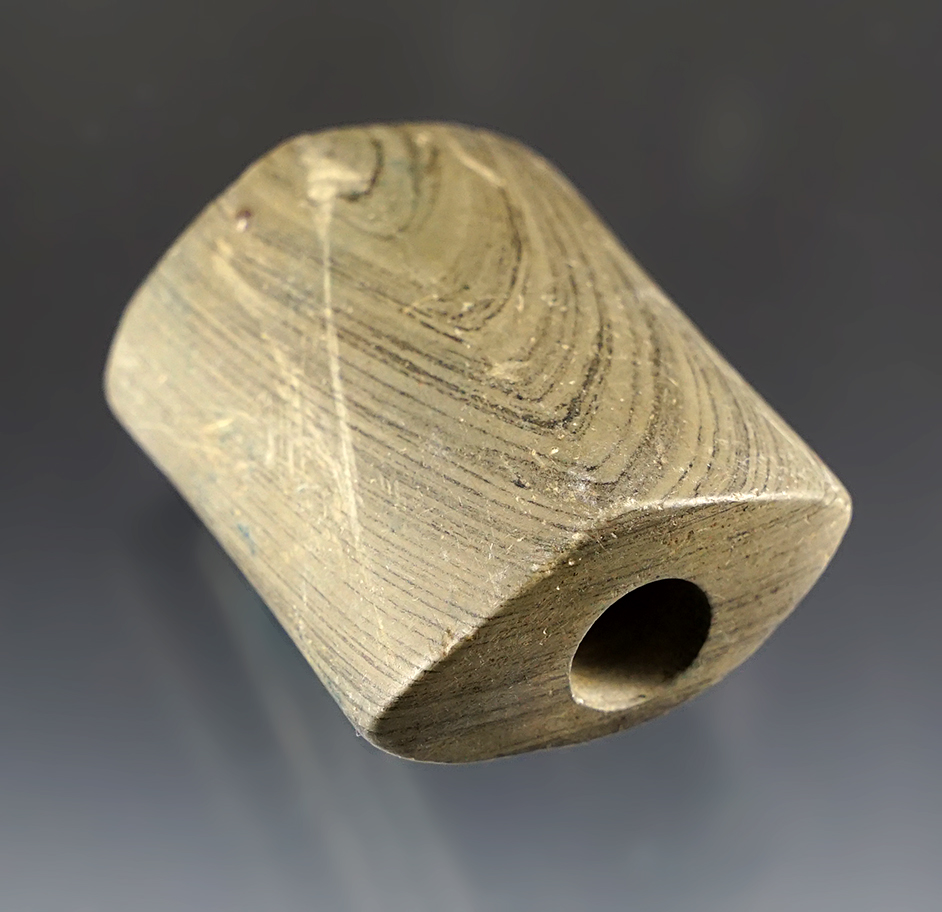 Exceptionally well made 2" long Prismoidal Bannerstone - Hancock Co., Ohio. Ex. William Phillips.