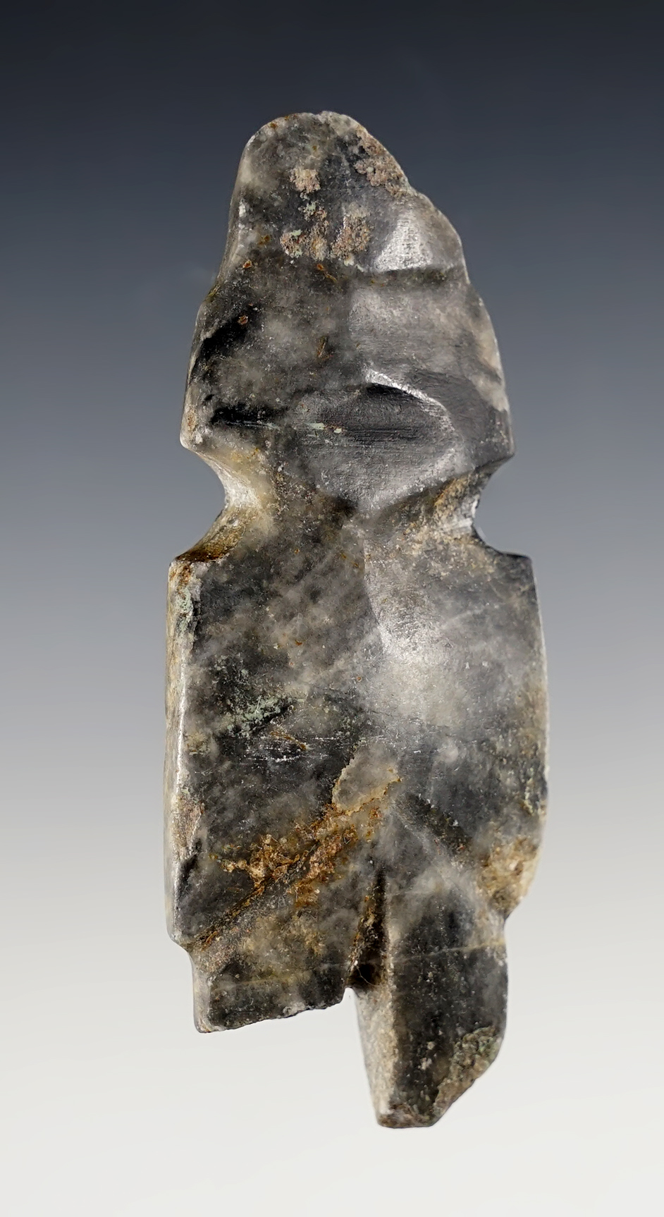 3 9/16" Figure fragment from the Mezcala culture, M6 type. Guerrero Mexico, 1000-300 BCE. 