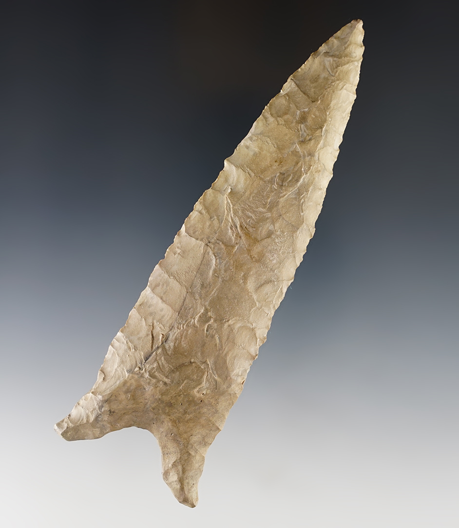 Large 5 3/16" Kentucky Dalton with a restored base and several spots up one blade edge. 