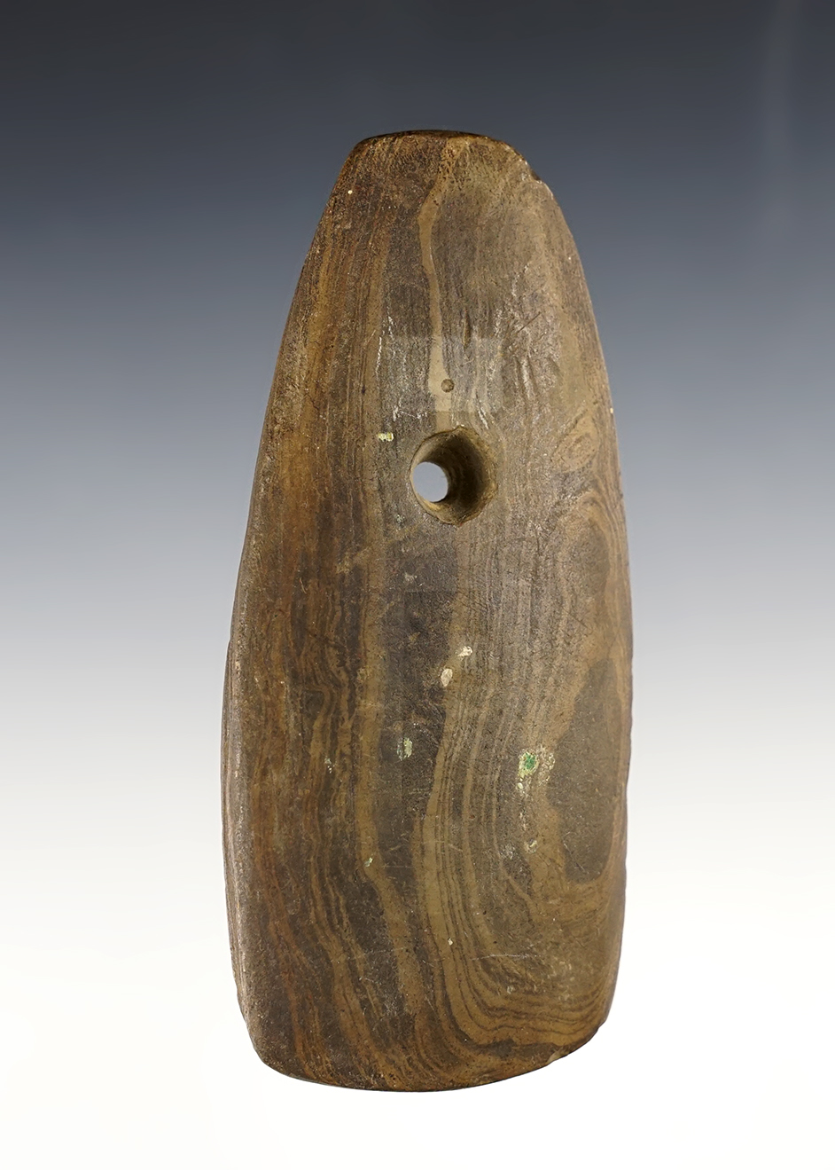 Nice 4 5/16" Wisconsin Pendant made from patinated Banded Slate. 