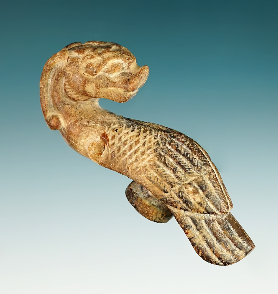 Well made 2 7/8" Dragon/Fish/Bird Clothing or Belt Fitting. Broken and glued at the neck. Burma. 