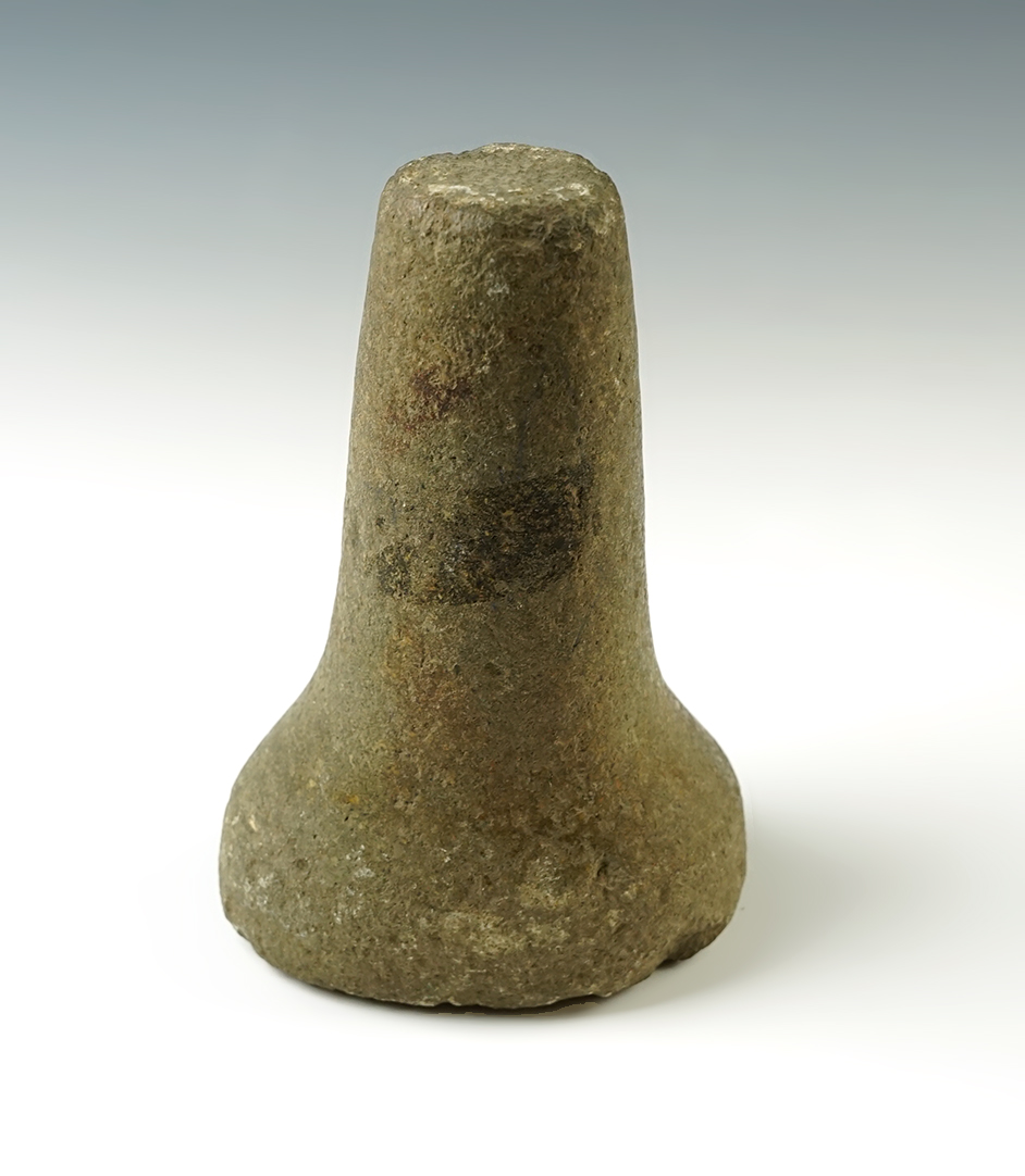 Nicely defined 5 5/8" Bell Pestle with good overall polish and a dimple on the bottom. Ohio.