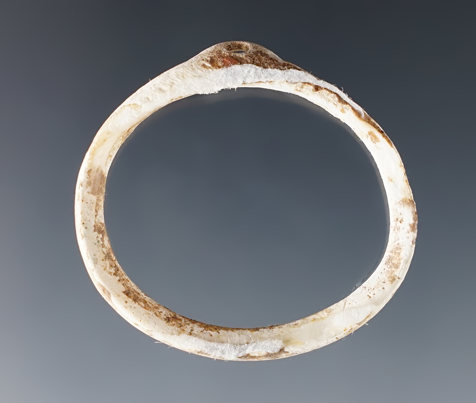 1 9/16" Glycymeris Shell Hohokam Pendant found in central Arizona. Comes with a Stermer COA. 