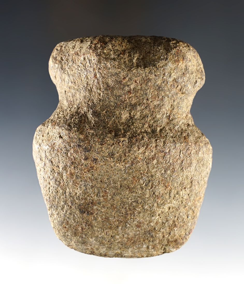 Nicely made 3 1/2" long Full groove Axe made from patinated Hardstone. Found in Indiana.