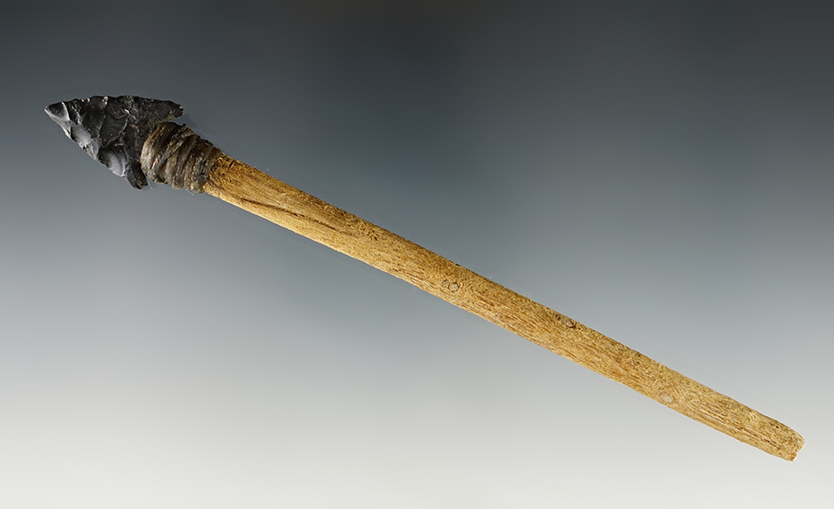 RARE! 6 1/2" Arrow Foreshaft with original hafted arrow point. Found in New Mexico.