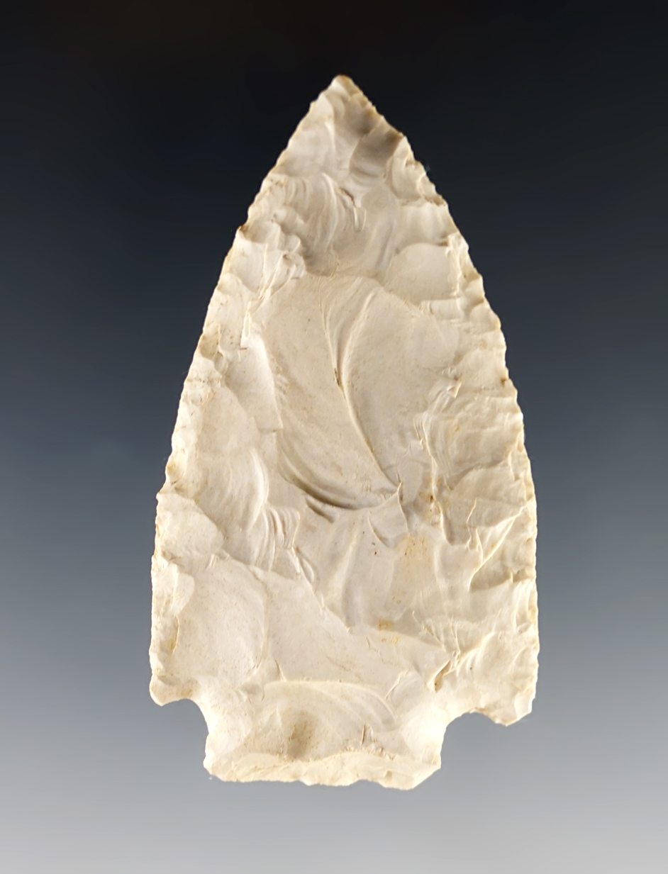 2 3/4" stemmed knife within anciently salvaged base recovered in Tennessee.