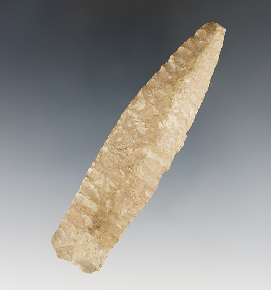 3 13/16" fluted Paleo Cumberland made from Fort Payne chert recovered in southern Kentucky. 