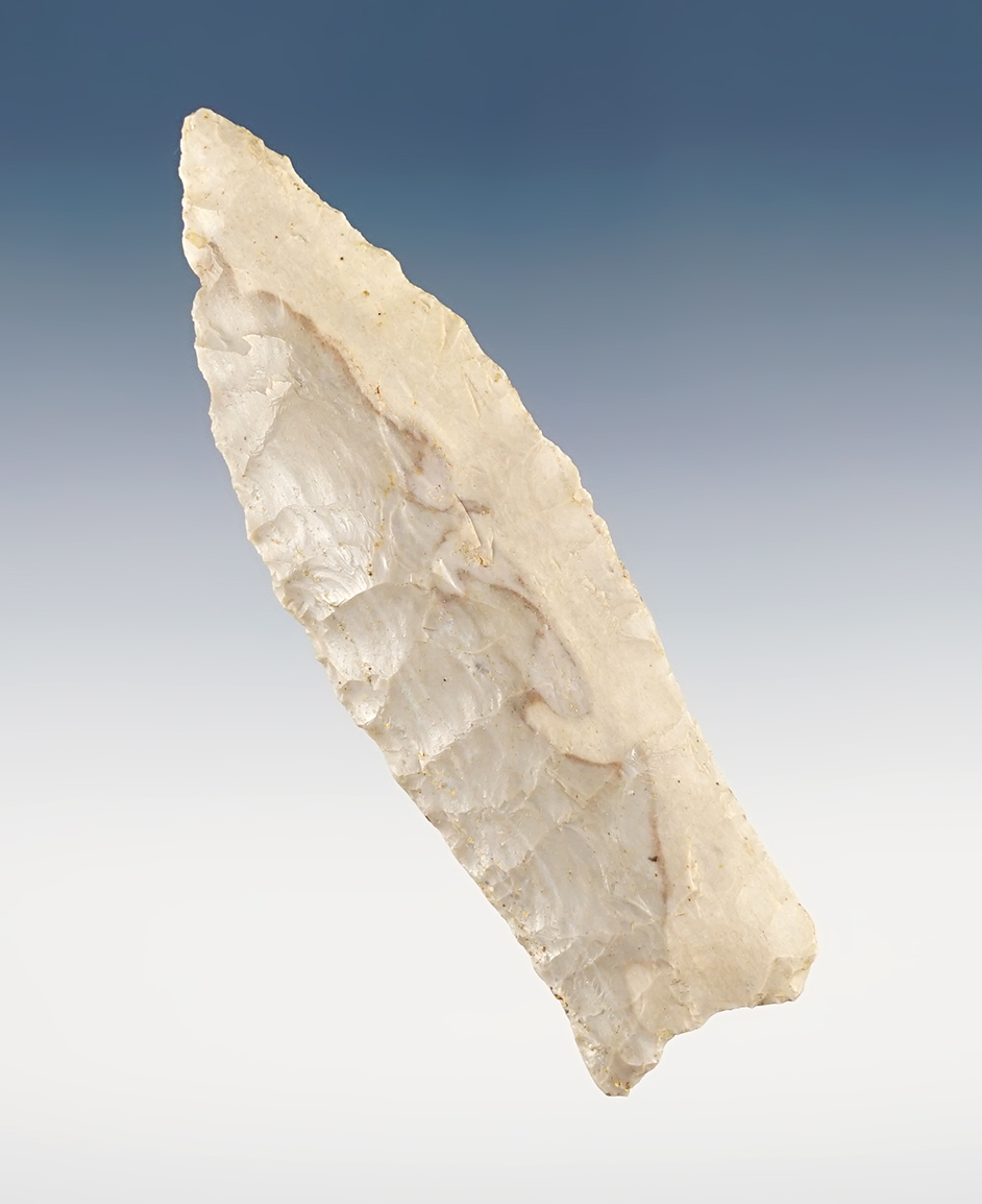 Nicely made 3 5/16" Unfluted Cumberland found in Grayson Co., Kentucky. Dickey COA.