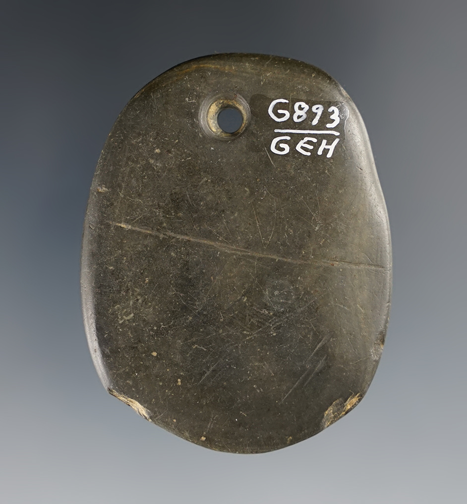 2 1/4" well polished Pendant - Highland Co., Ohio. Ex. George Heckman. Pictured in "Who's Who" #8