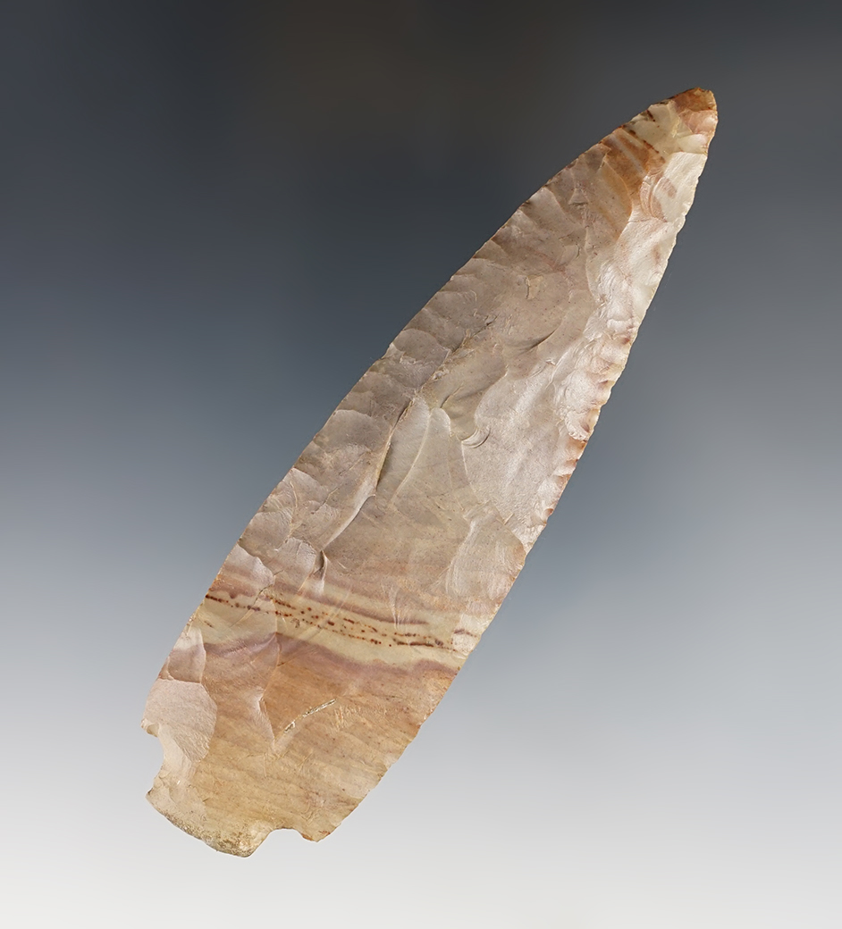 Colorful 4 1/2" Benton made from beautiful Buffalo River Chert. Found in Posey Co., Indiana.