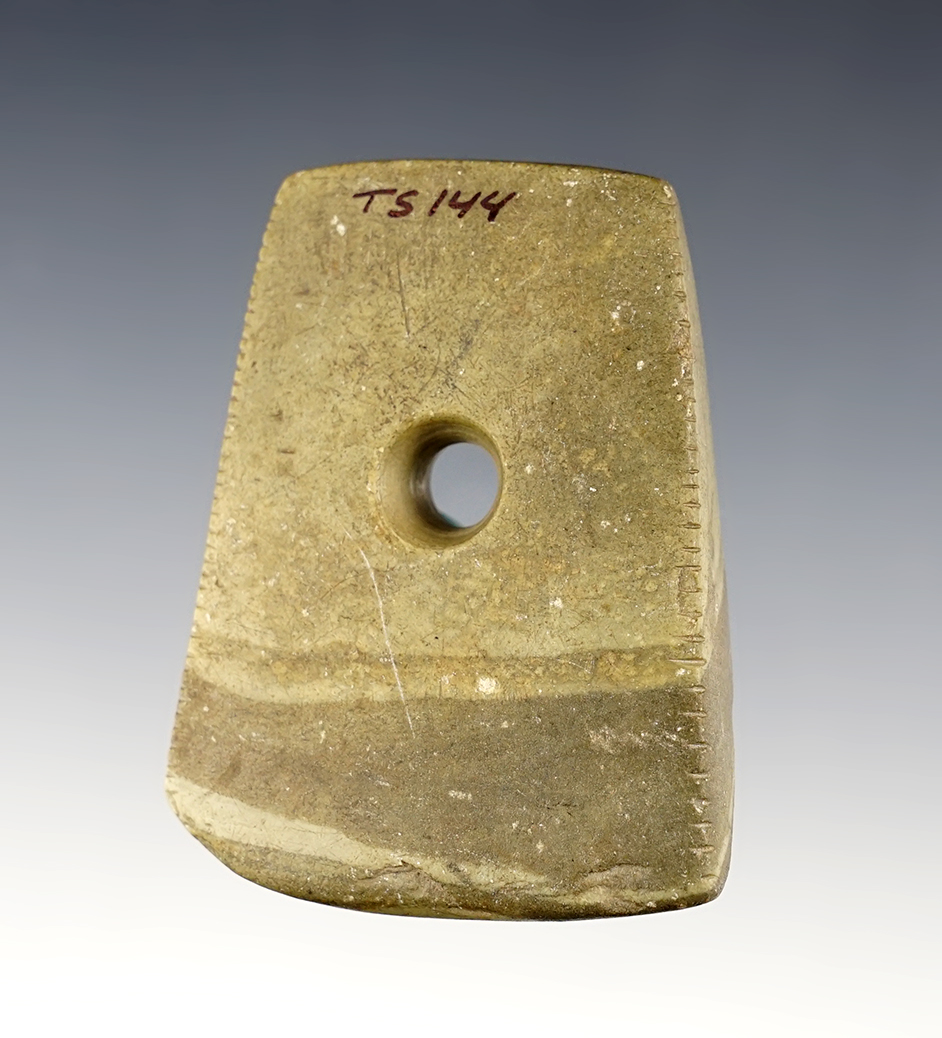Anciently salvaged 2 5/8" Pendant that is heavily tallied around the edges. Found in Iowa Co., Iowa.
