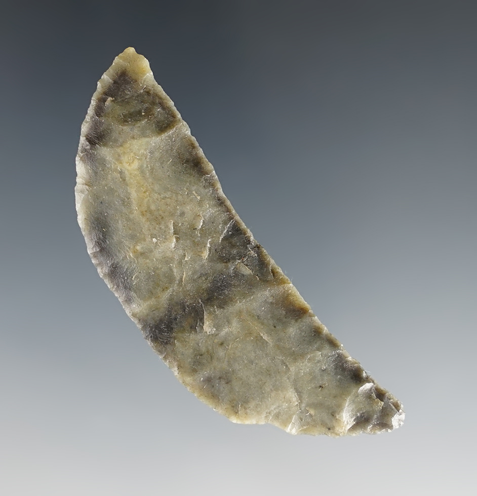 Thin and well made 2 1/2" Paleo Crescent found in the Black Rock Desert region of Northern Nevada.