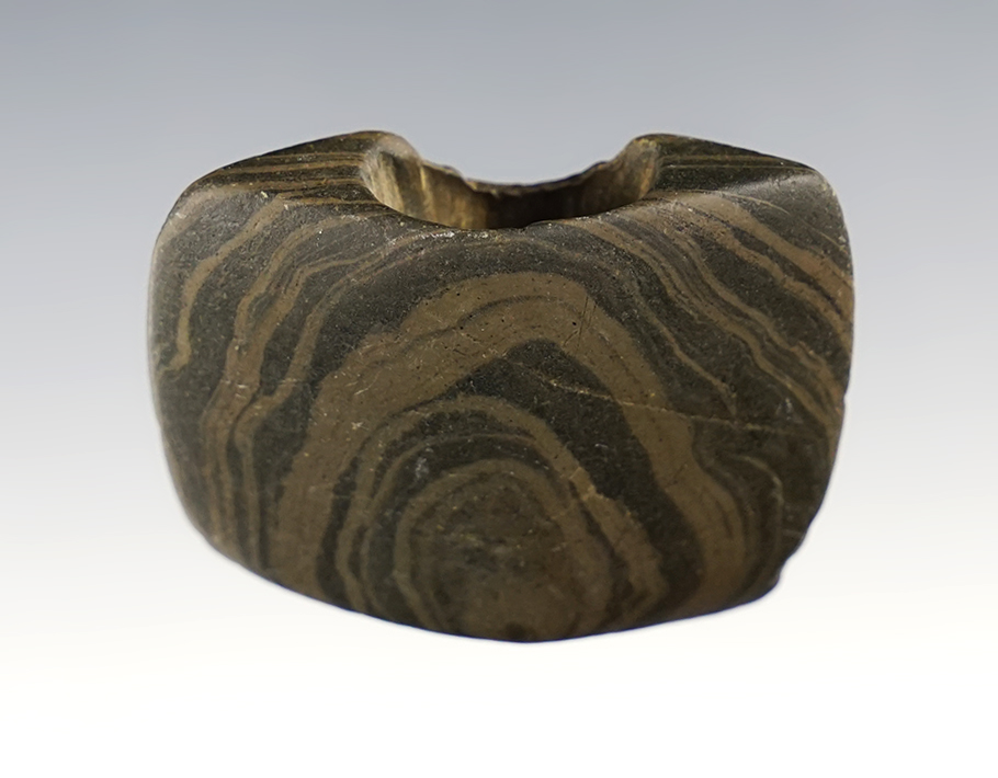 Classic 1 15/16" wide Panel Bannerstone found in Fairfield Co., Ohio. Ex. Robert Converse.