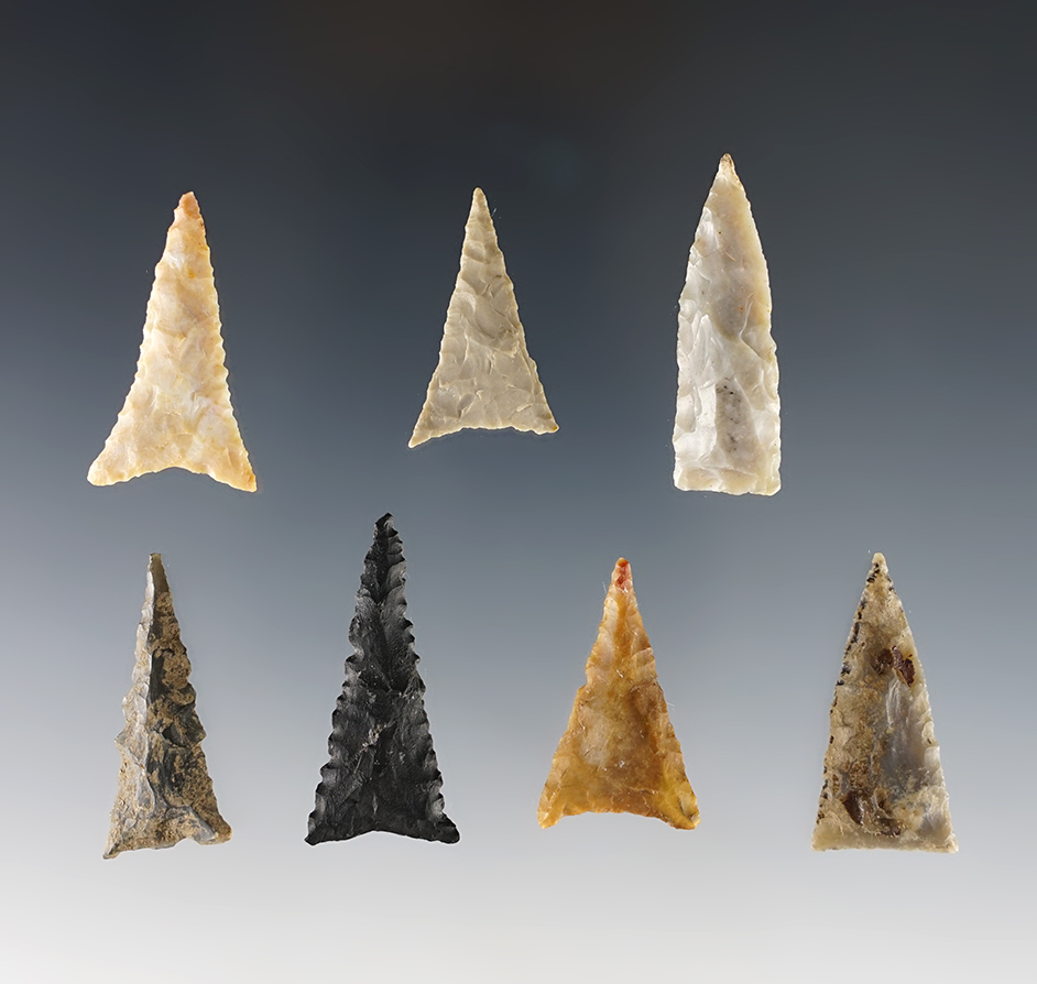 Set of 7 Triangle points found in the Kentucky/Tennessee area. Some nice examples in the group. 