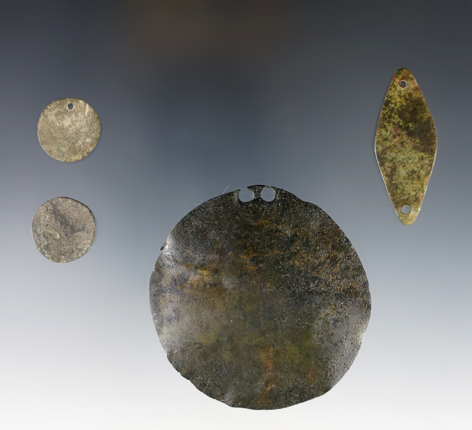 Set of 4 various Ornaments found at Genoa Fort, Genoa, New York.