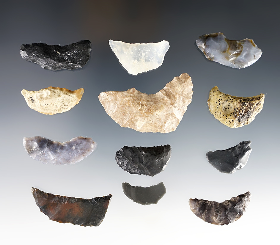 Nice set of 12 Crescents found in Nevada. The largest is 2".