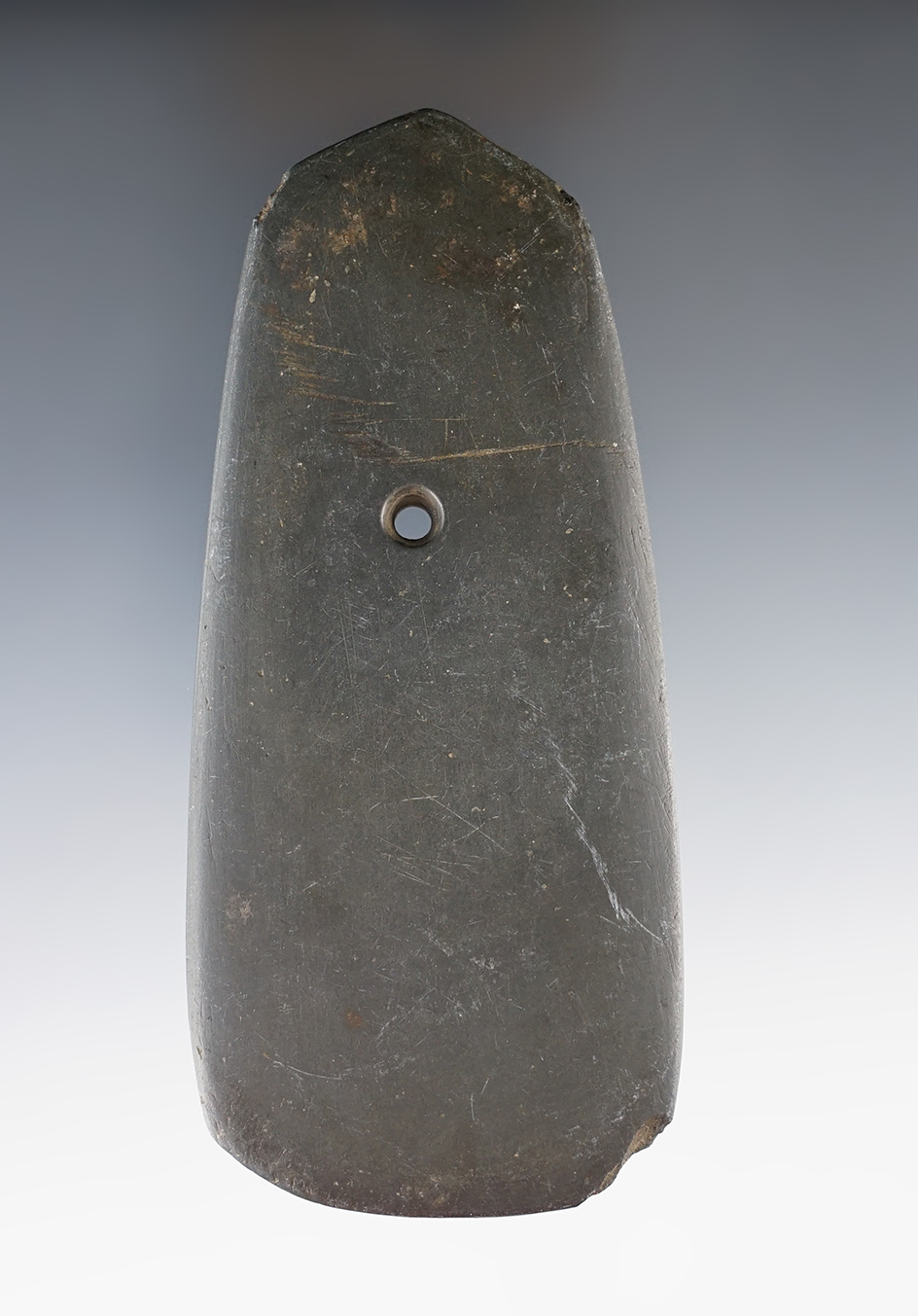 4 1/2" Hopewell Pendant found East of Bainbridge near the Seip Mound in Paxton Twp., Ross Co., Ohio.