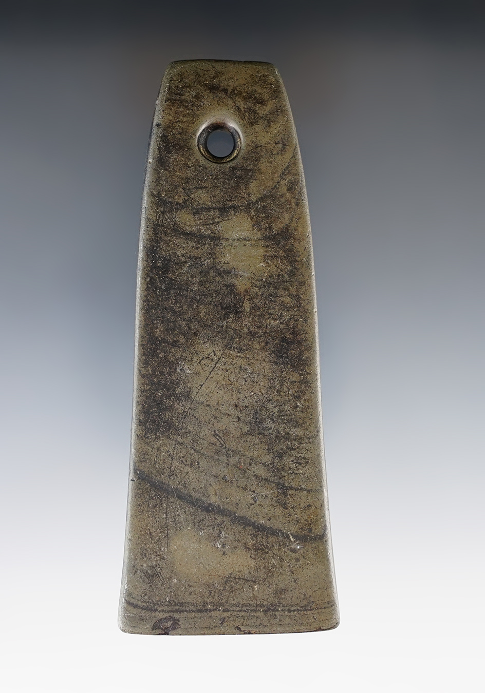 4 5/16" Adena Anchor Pendant found in 1981 in Mahoning Co., Ohio. Ex. Rocky Falleti (#3606/136).