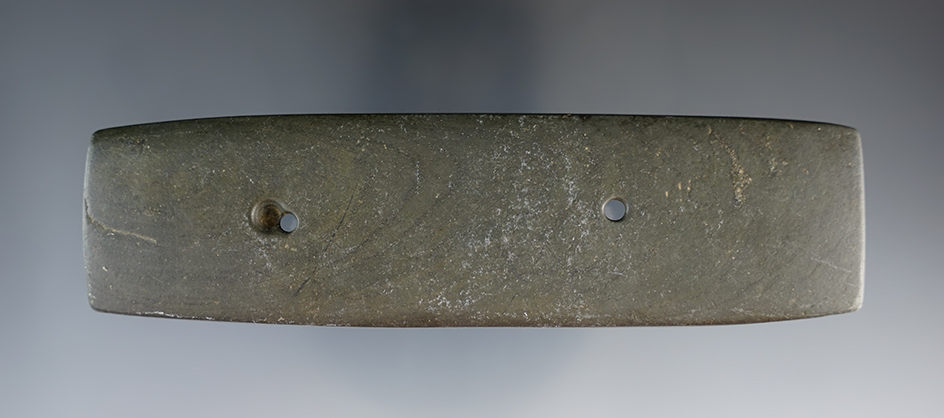 5 3/16" Bar Gorget found in Clinton Co., Ohio. Ex. Charlie Bingaman, Jim Johnston Collections.