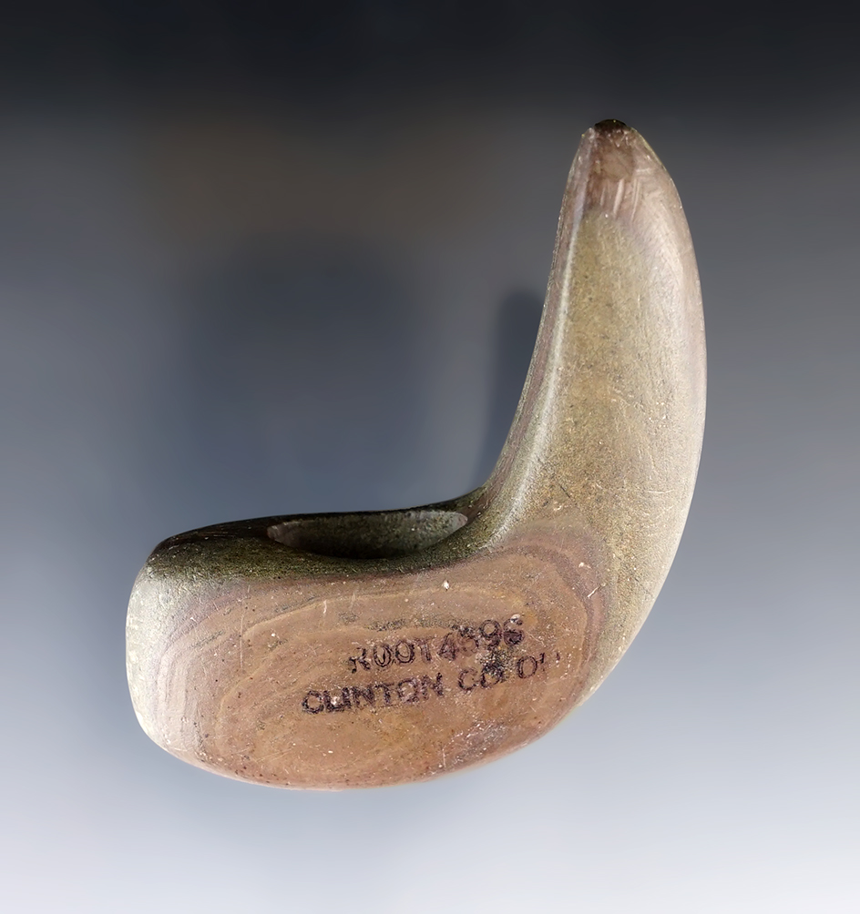 3" Archaic Curved Geniculate found in the early 1970's by Doug Griffith near Cuba, Clinton Co., Ohio