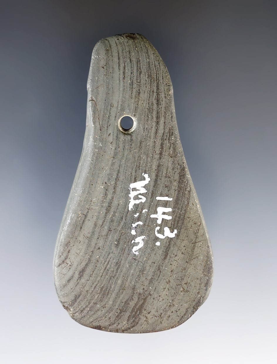 3 5/16" Hopewell Teardrop Pendant found in the early 1900's in Monroe Co., Michigan.