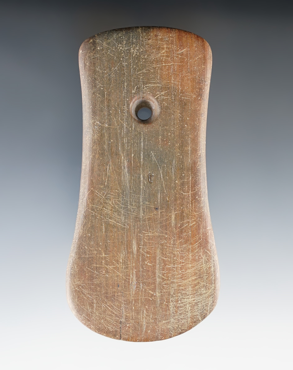 4 5/16" Adena Keyhole Pendant found in or near Ft. Recovery in Gibson Twp., Mercer Co., Ohio.